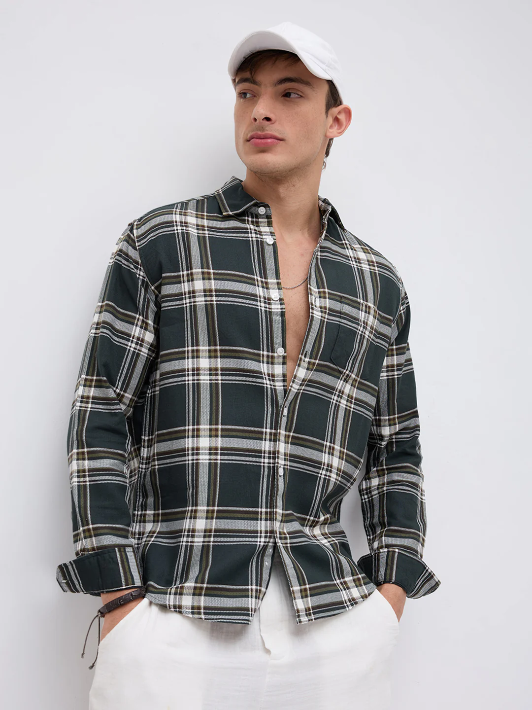 Emerald GreenStatement Casual Check Shirt - Image 5