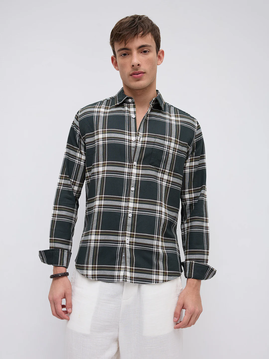 Emerald GreenStatement Casual Check Shirt - Image 6