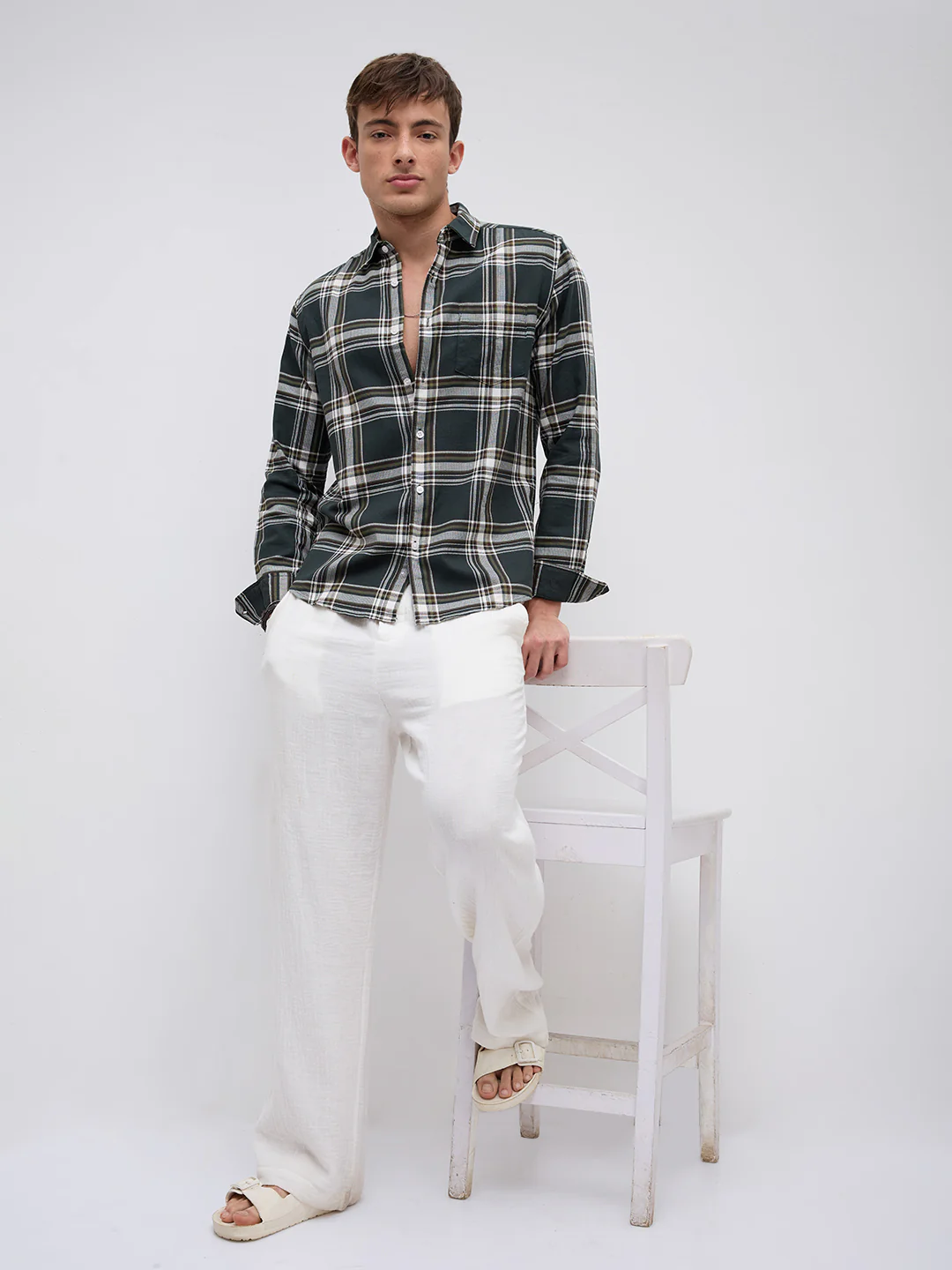 Emerald GreenStatement Casual Check Shirt - Image 8