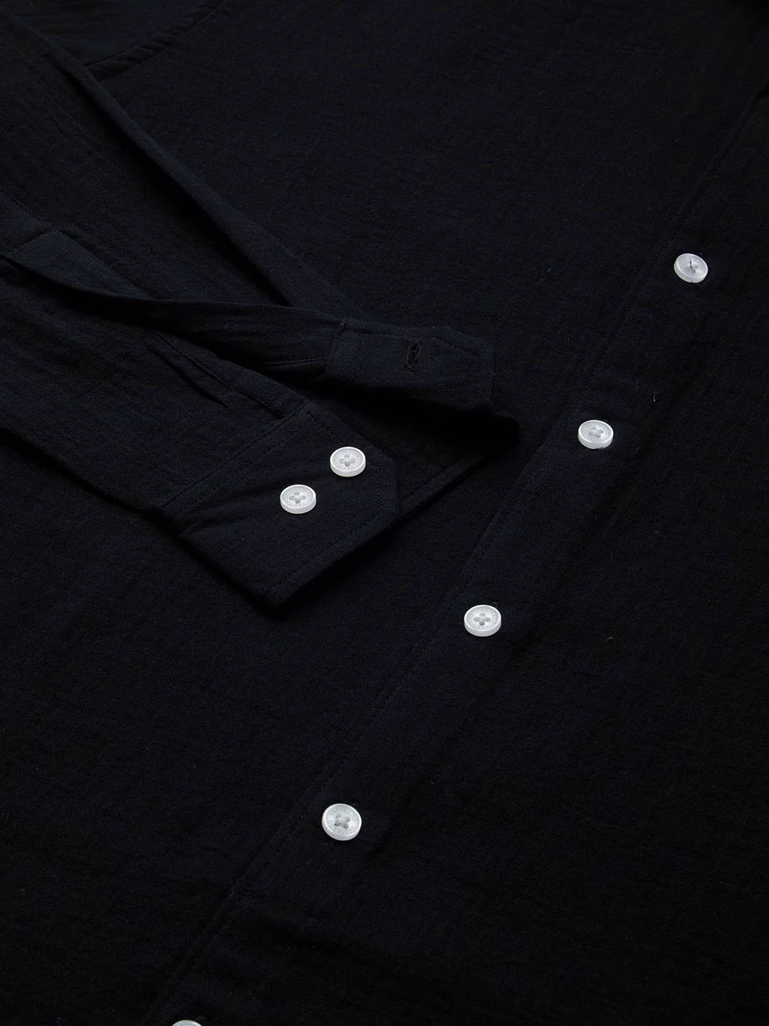 Eternal Midnight Black Double Cloth Elegance Shirt - Image 8