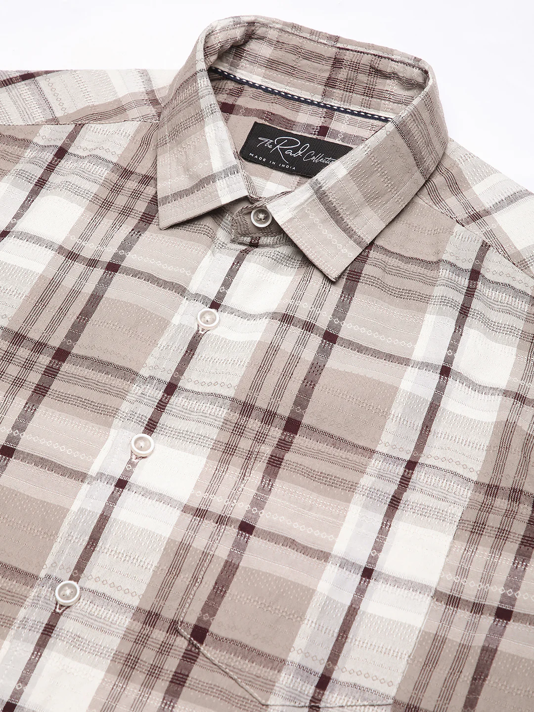 Ethereal Multicolour Checkered Textured Shirt - Image 3