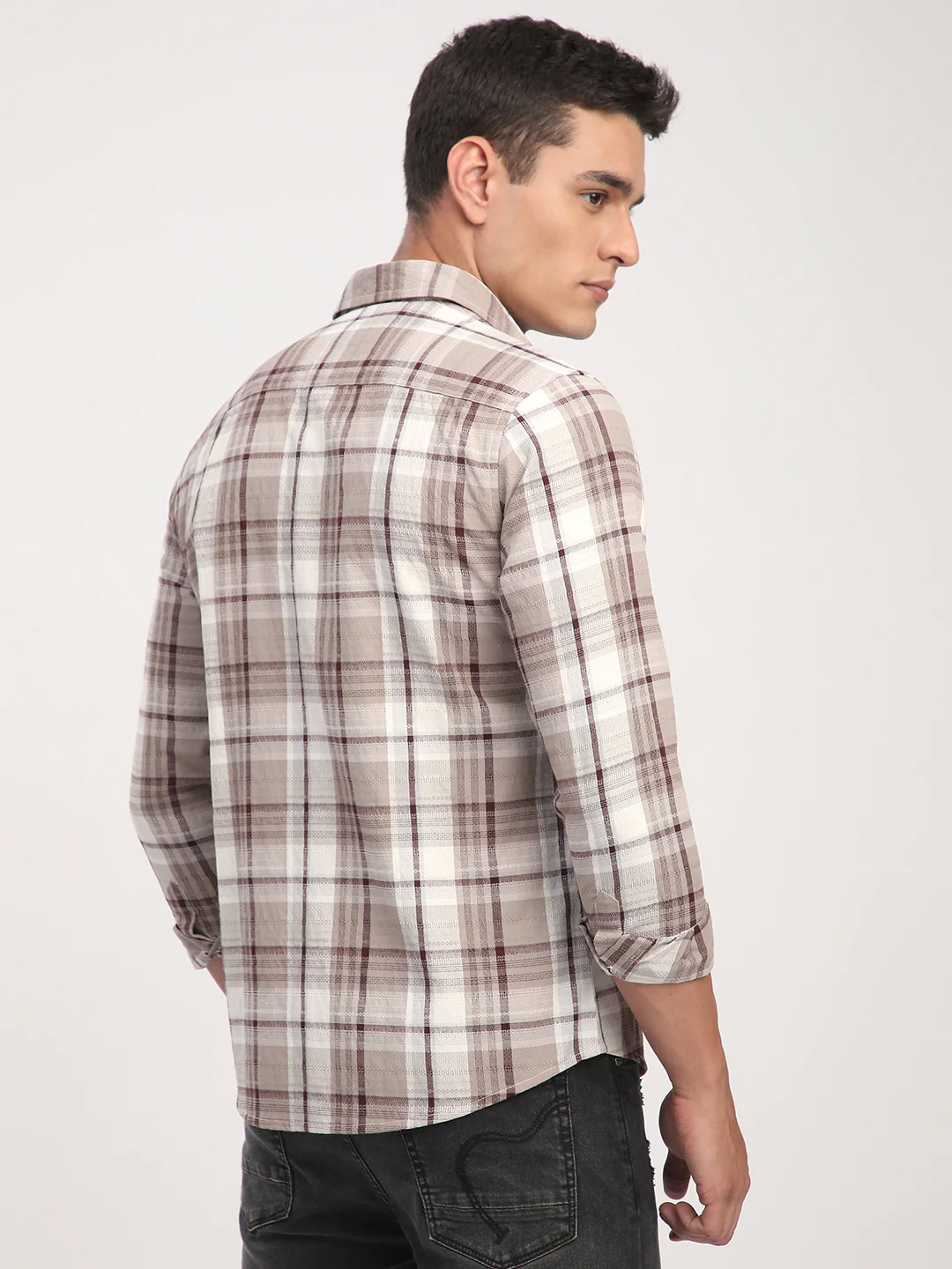 Ethereal Multicolour Checkered Textured Shirt - Image 7