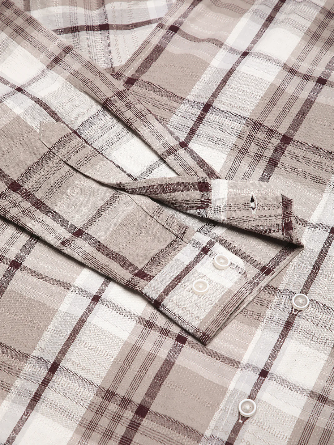 Ethereal Multicolour Checkered Textured Shirt - Image 9