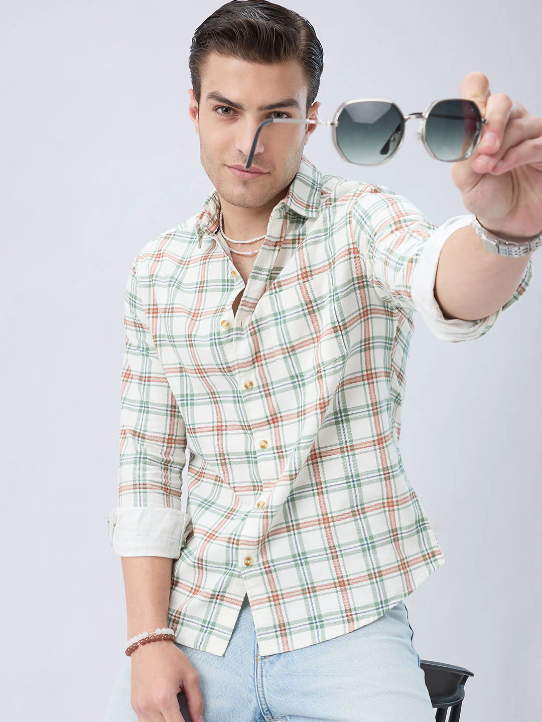 Evergreen Autumn Grove Checks Corduroy Shirt - Image 2
