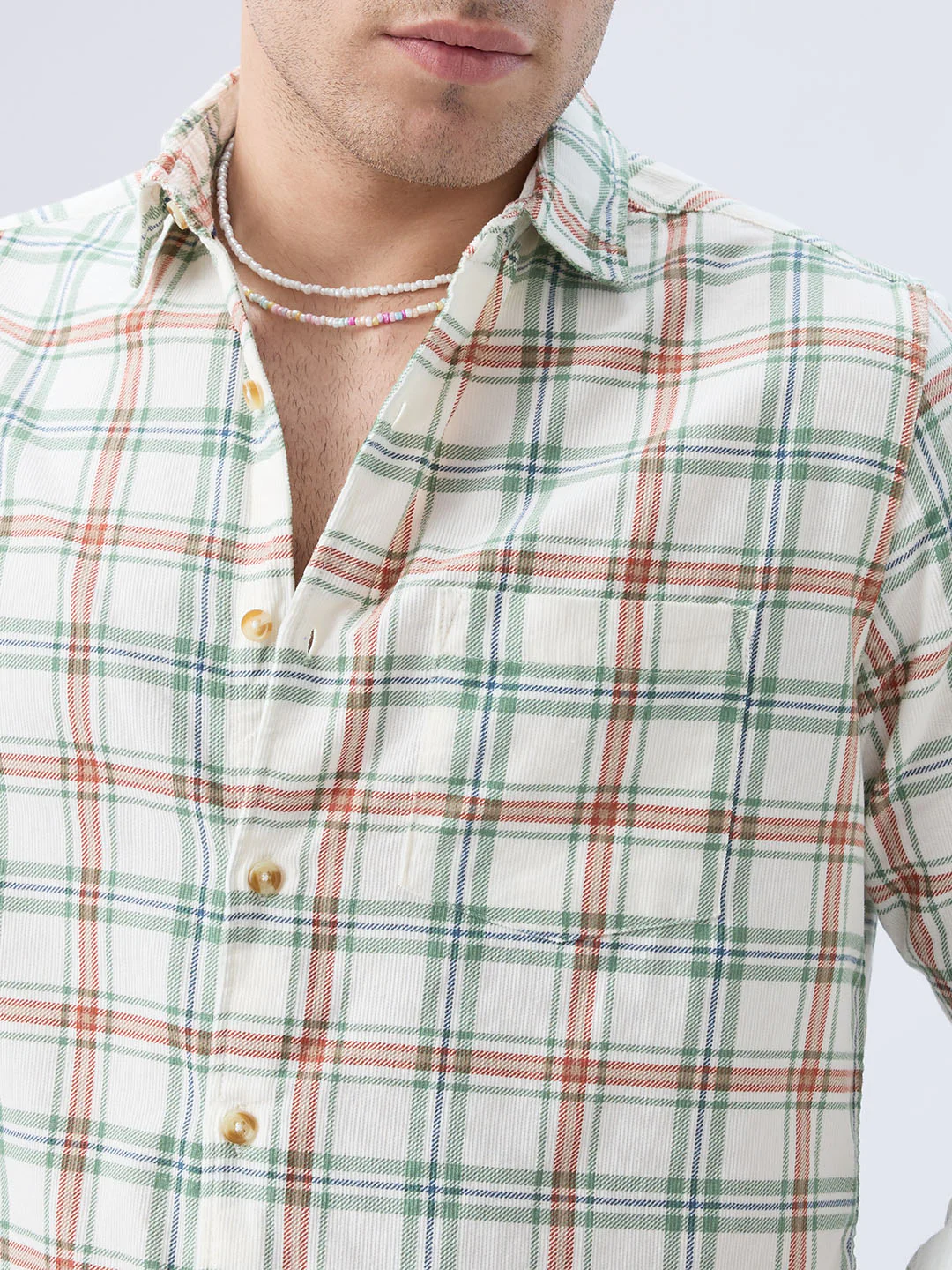 Evergreen Autumn Grove Checks Corduroy Shirt - Image 3