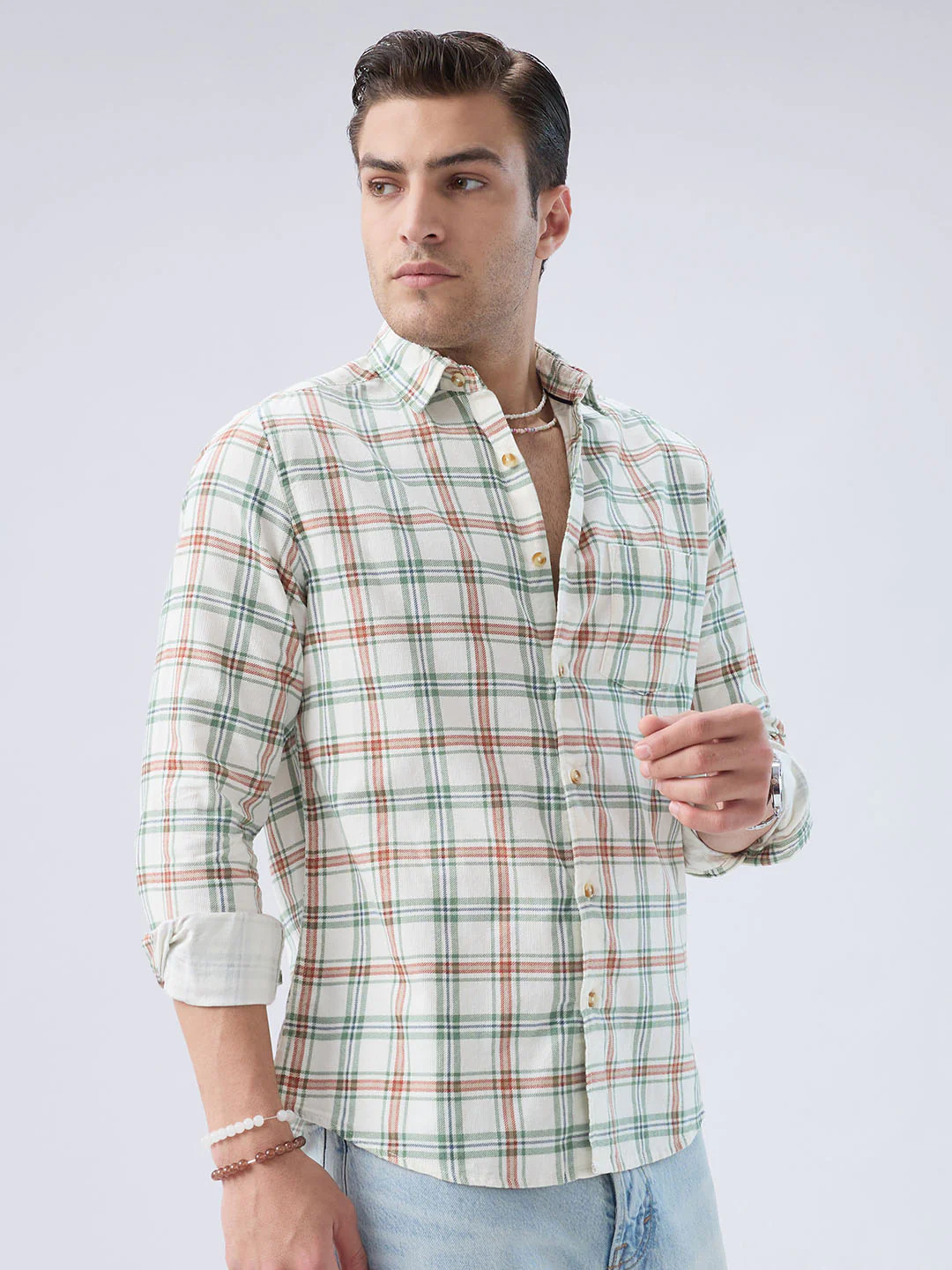 Evergreen Autumn Grove Checks Corduroy Shirt - Image 6