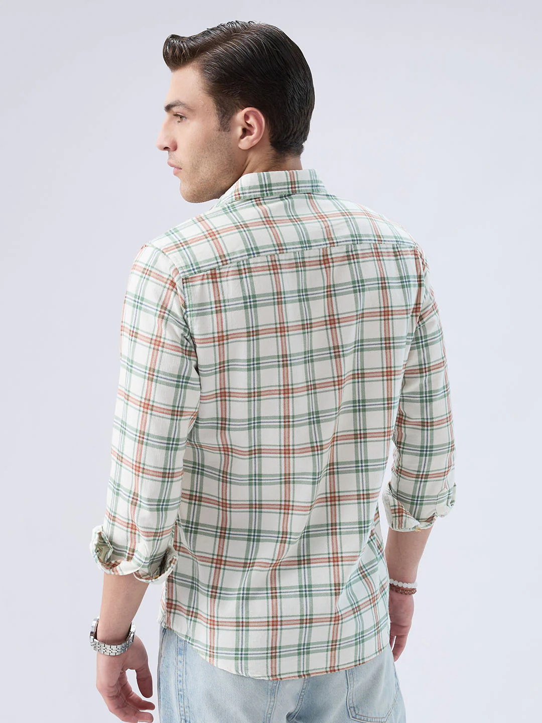 Evergreen Autumn Grove Checks Corduroy Shirt - Image 7