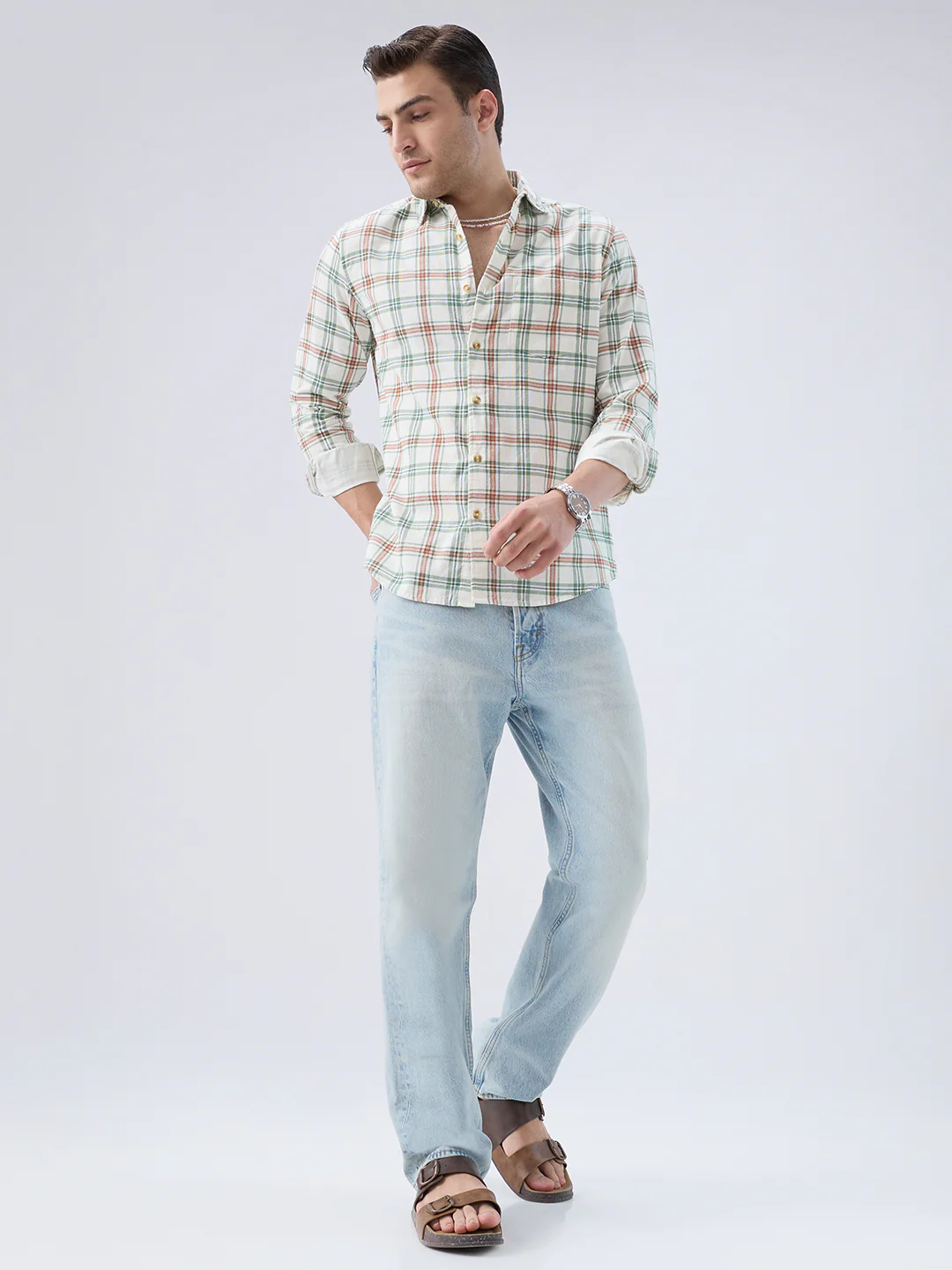 Evergreen Autumn Grove Checks Corduroy Shirt - Image 8