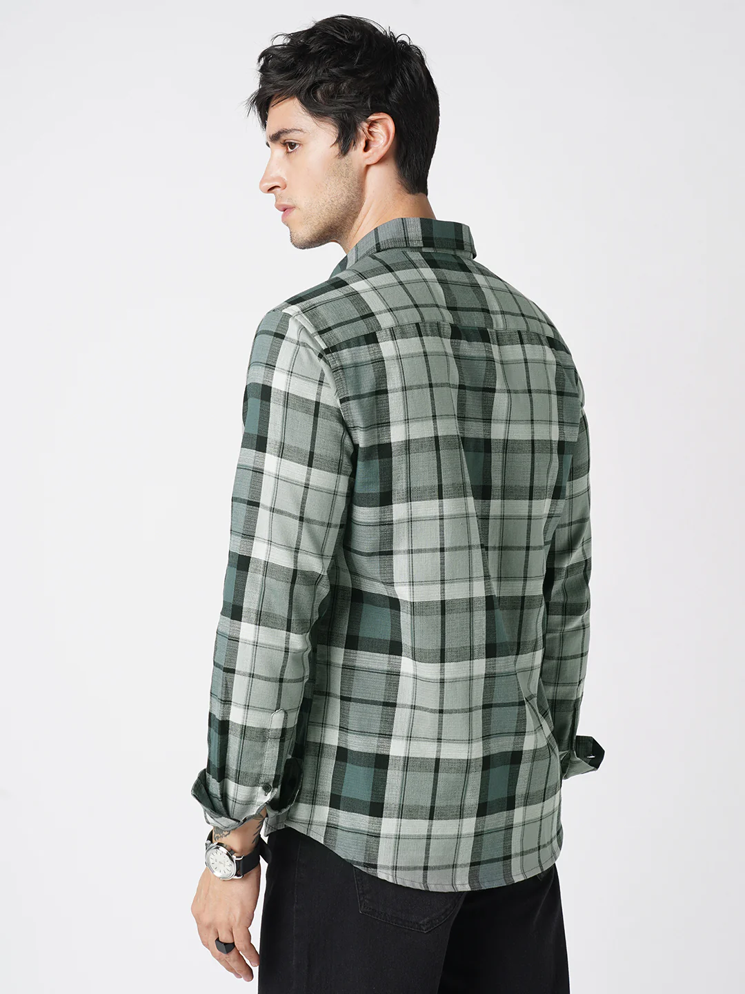 Evergreen Matrix Plaid Checks Shirt - Image 7