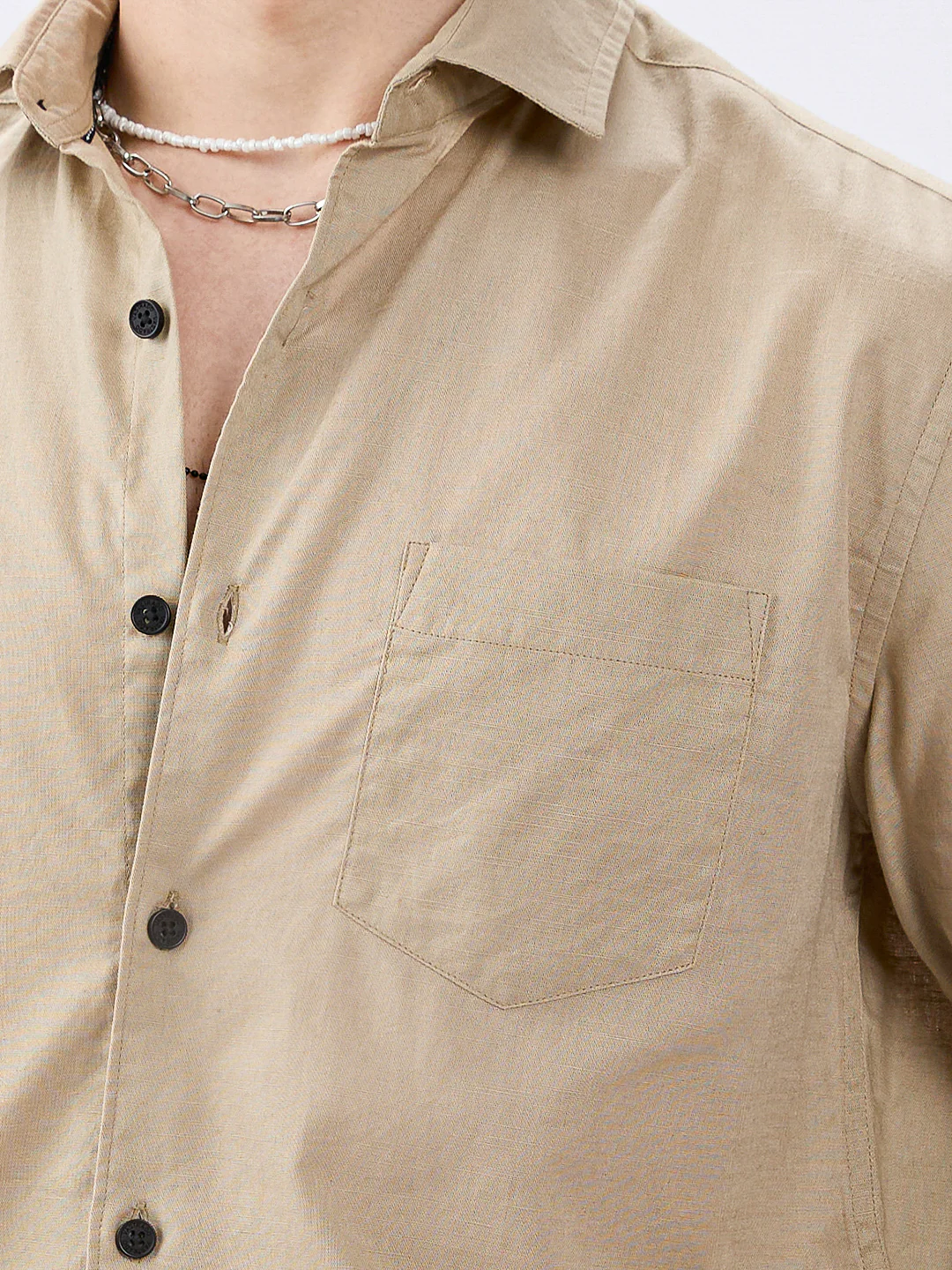 Everyday Khaki Slub Shirt - Image 3