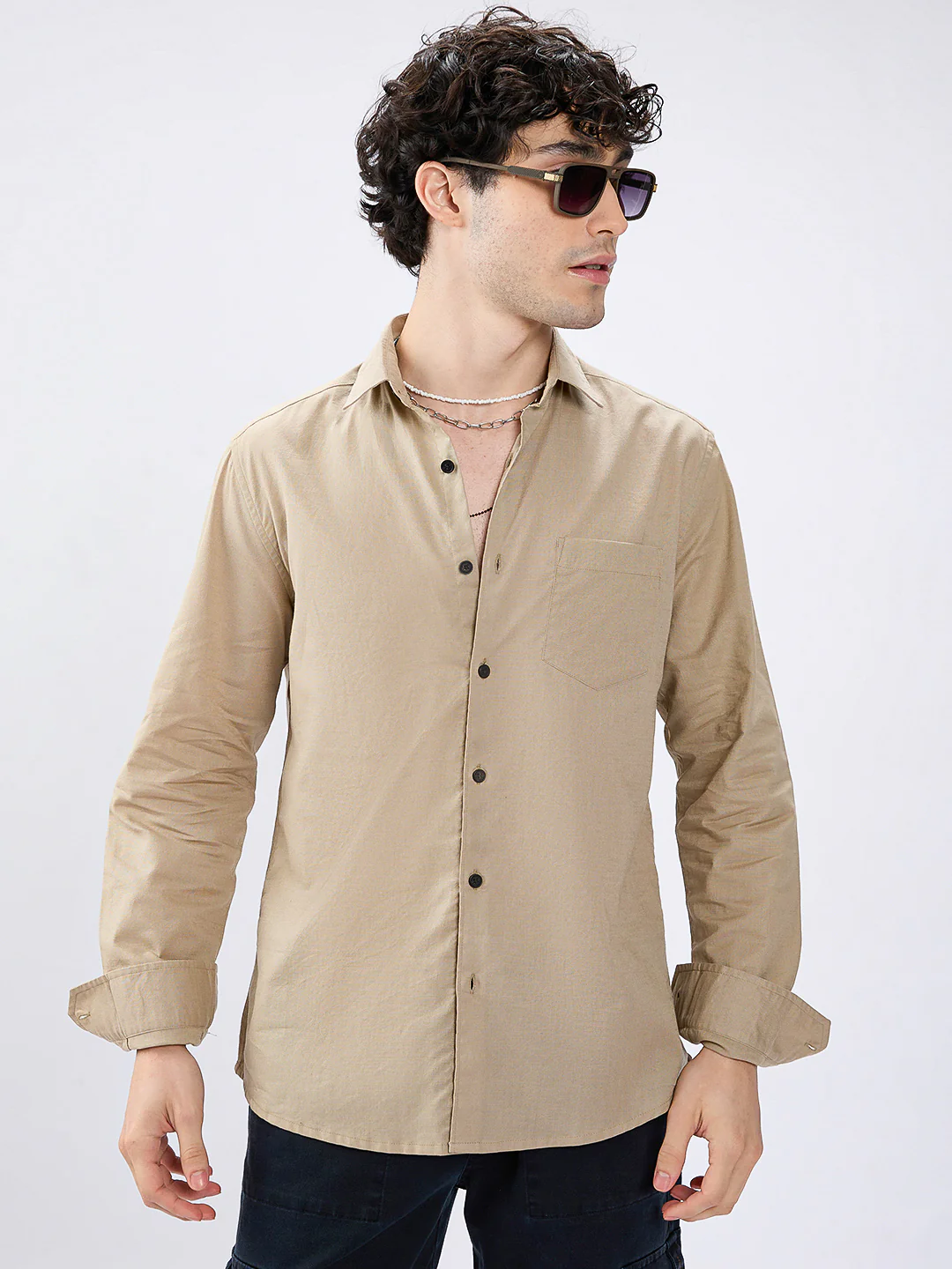 Everyday Khaki Slub Shirt - Image 5