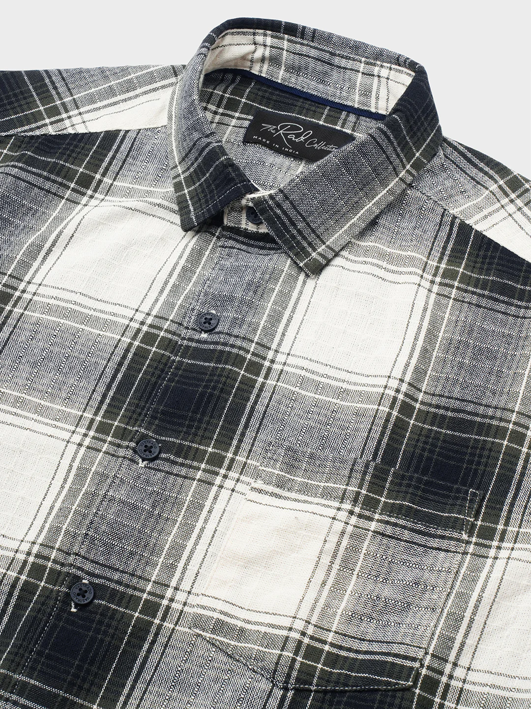 Everyday Olive Broad Checks Linen Blend Shirt - Image 3