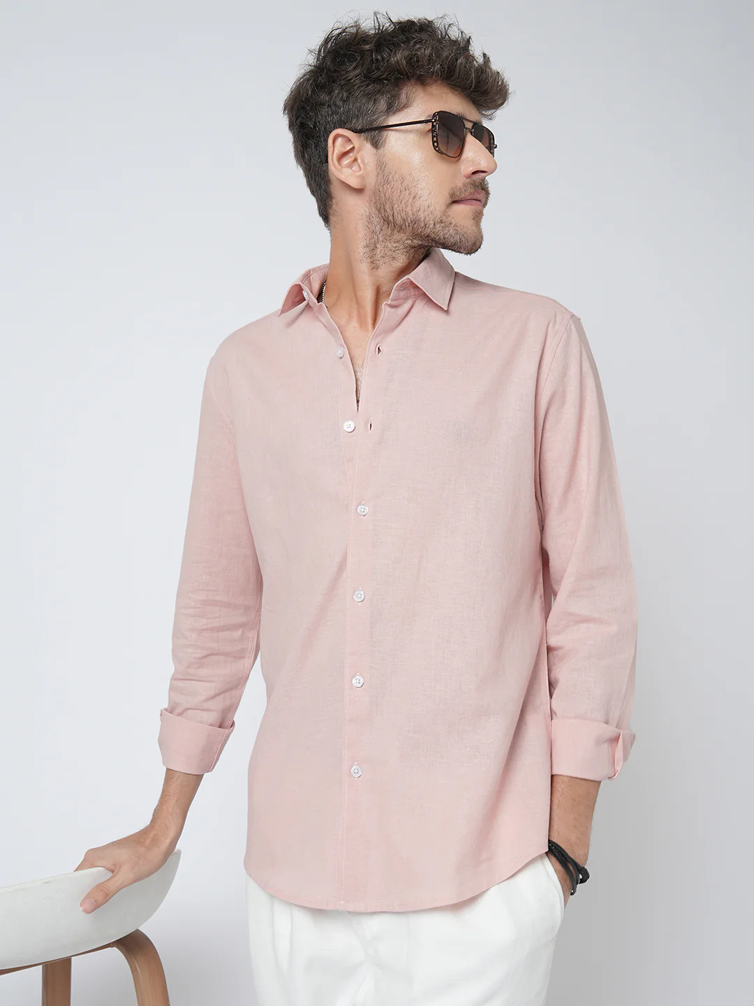 Everyday Peach Pure Linen Shirt - Image 2