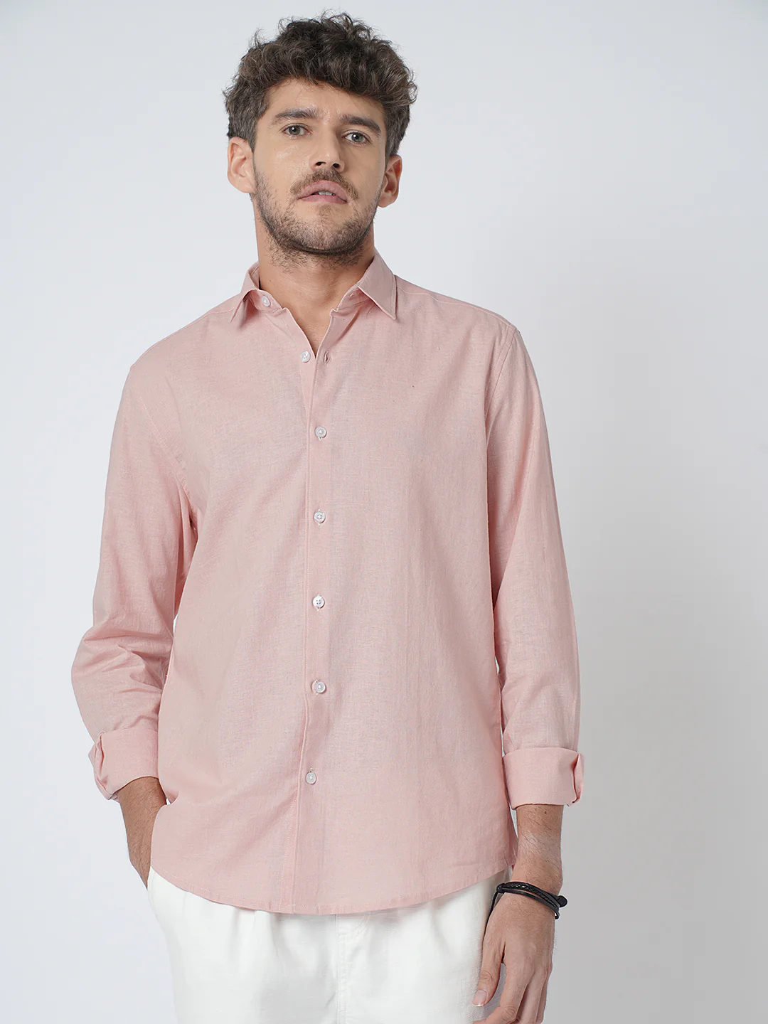 Everyday Peach Pure Linen Shirt - Image 4