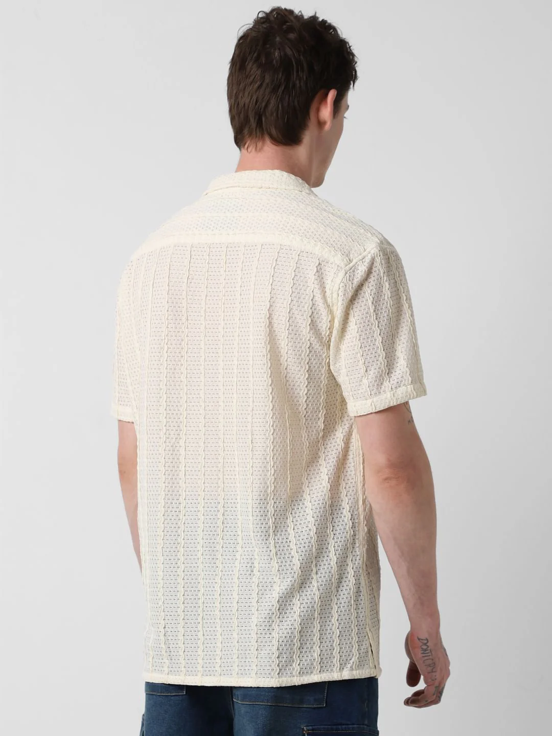 Exquisite AeroMesh Ivory Oversized Shirt - Image 6