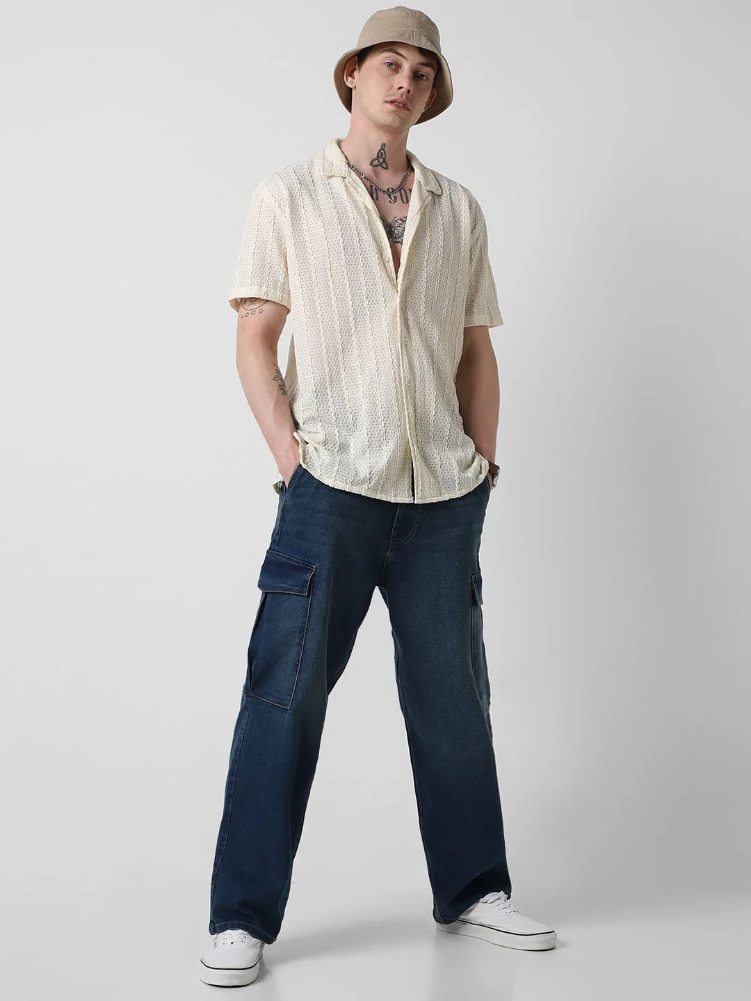 Exquisite AeroMesh Ivory Oversized Shirt - Image 7