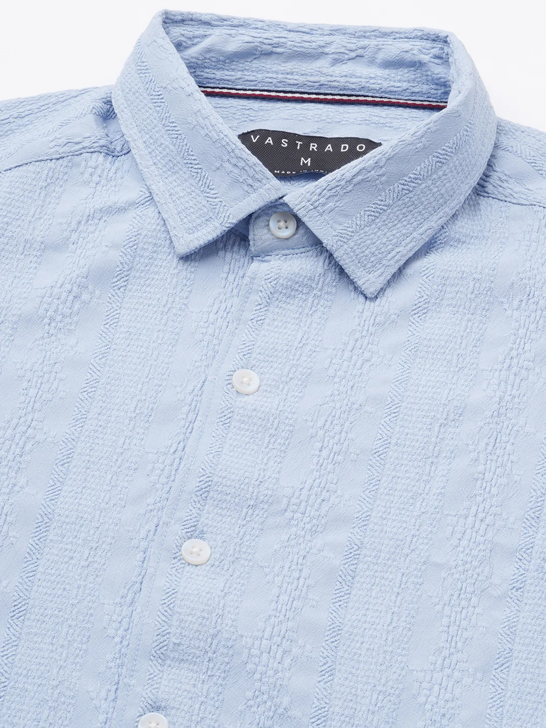 Exquisite Baby Blue Jacquard Shirt - Image 3