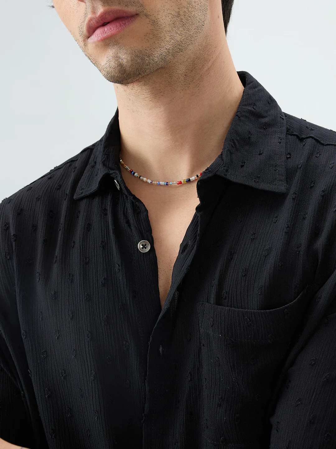 Exquisite Black Dobby Shirt - Image 3