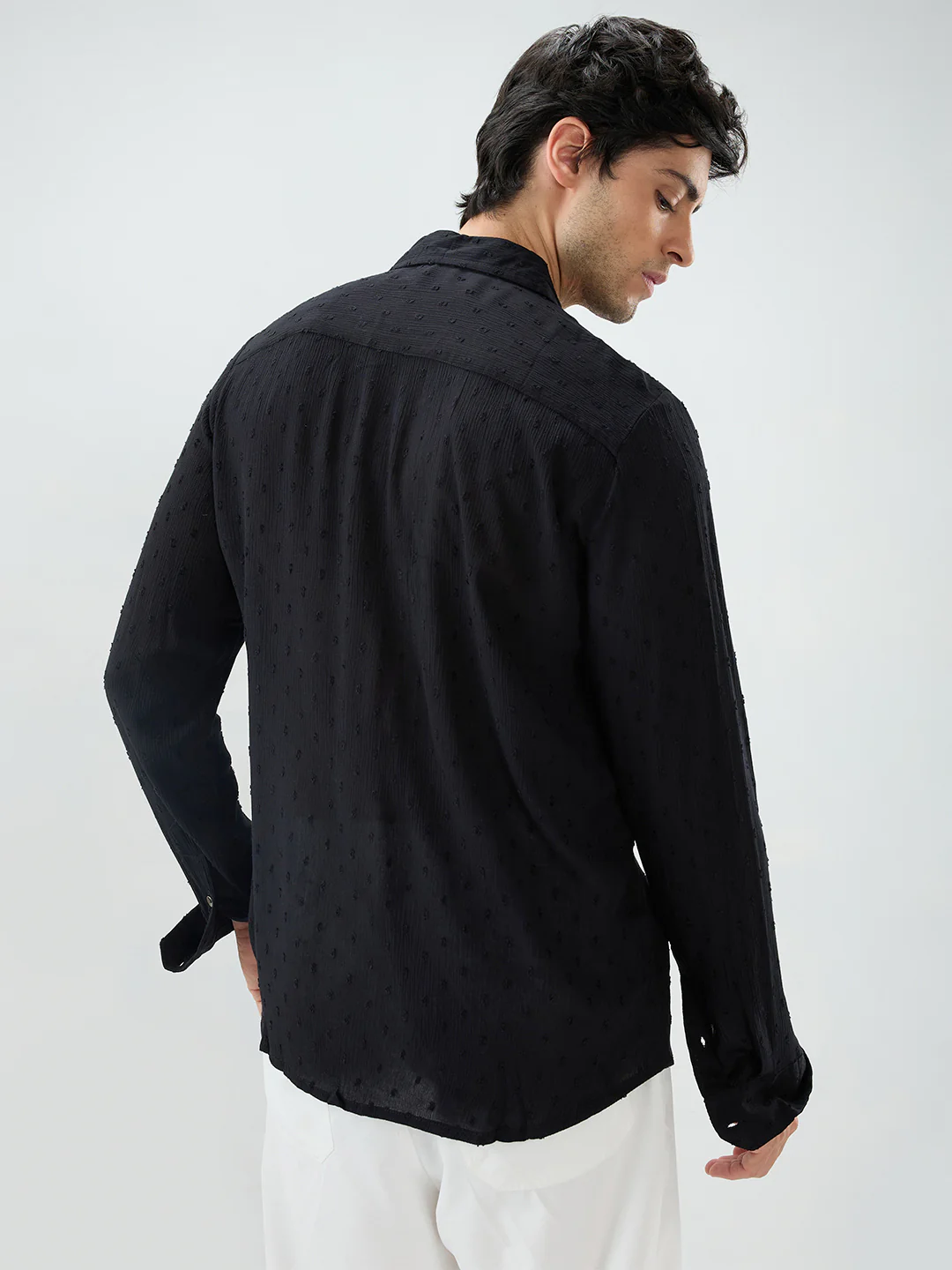 Exquisite Black Dobby Shirt - Image 6