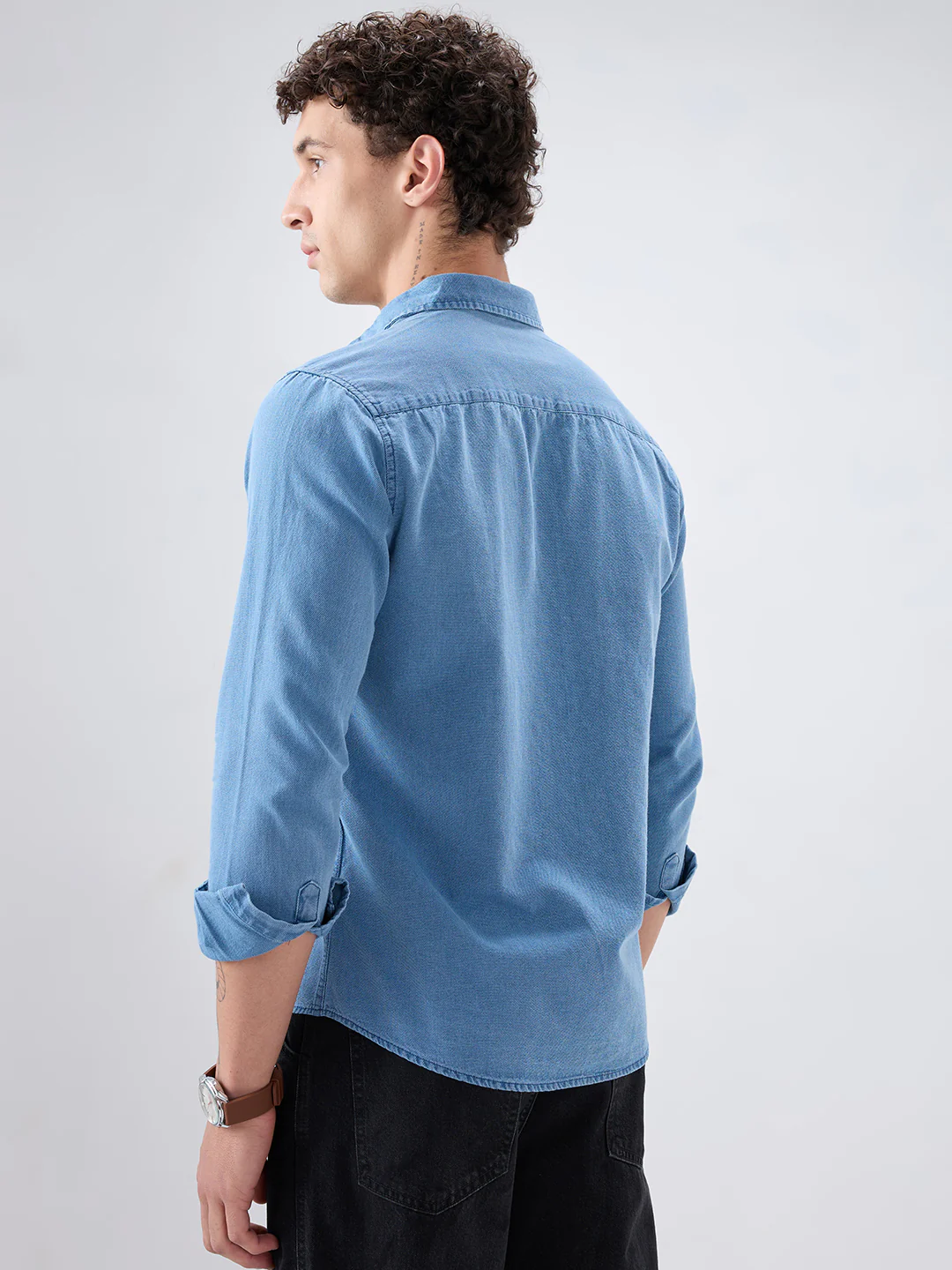 Exquisite Blue Denim Upscale Shirt - Image 6
