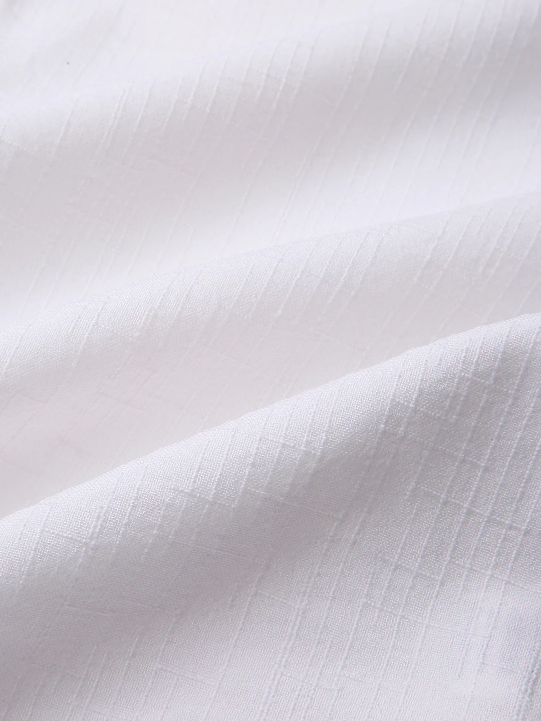 Feather White Elegant Grid Textured Shirt - Image 8