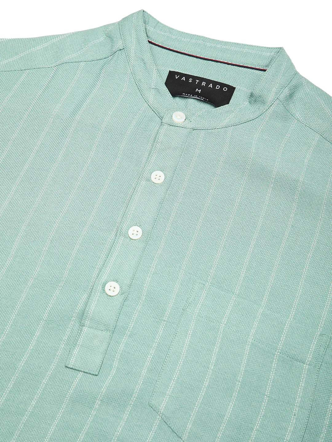 Fern Green Chalk Striped Kurta - Image 3