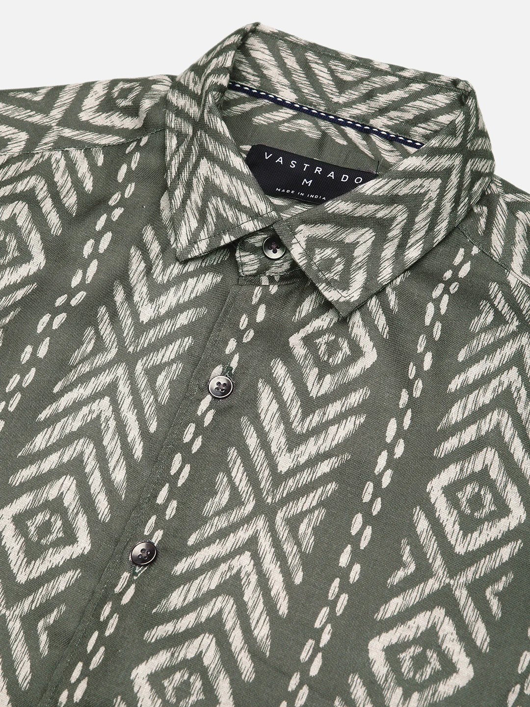 Fern Green Ikat Printed Shirt - Image 3