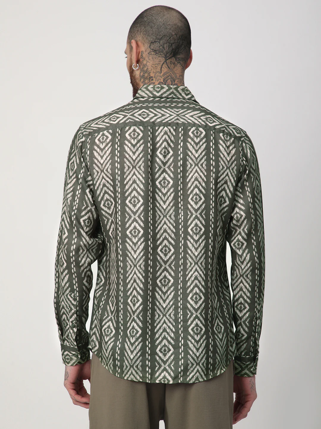 Fern Green Ikat Printed Shirt - Image 7