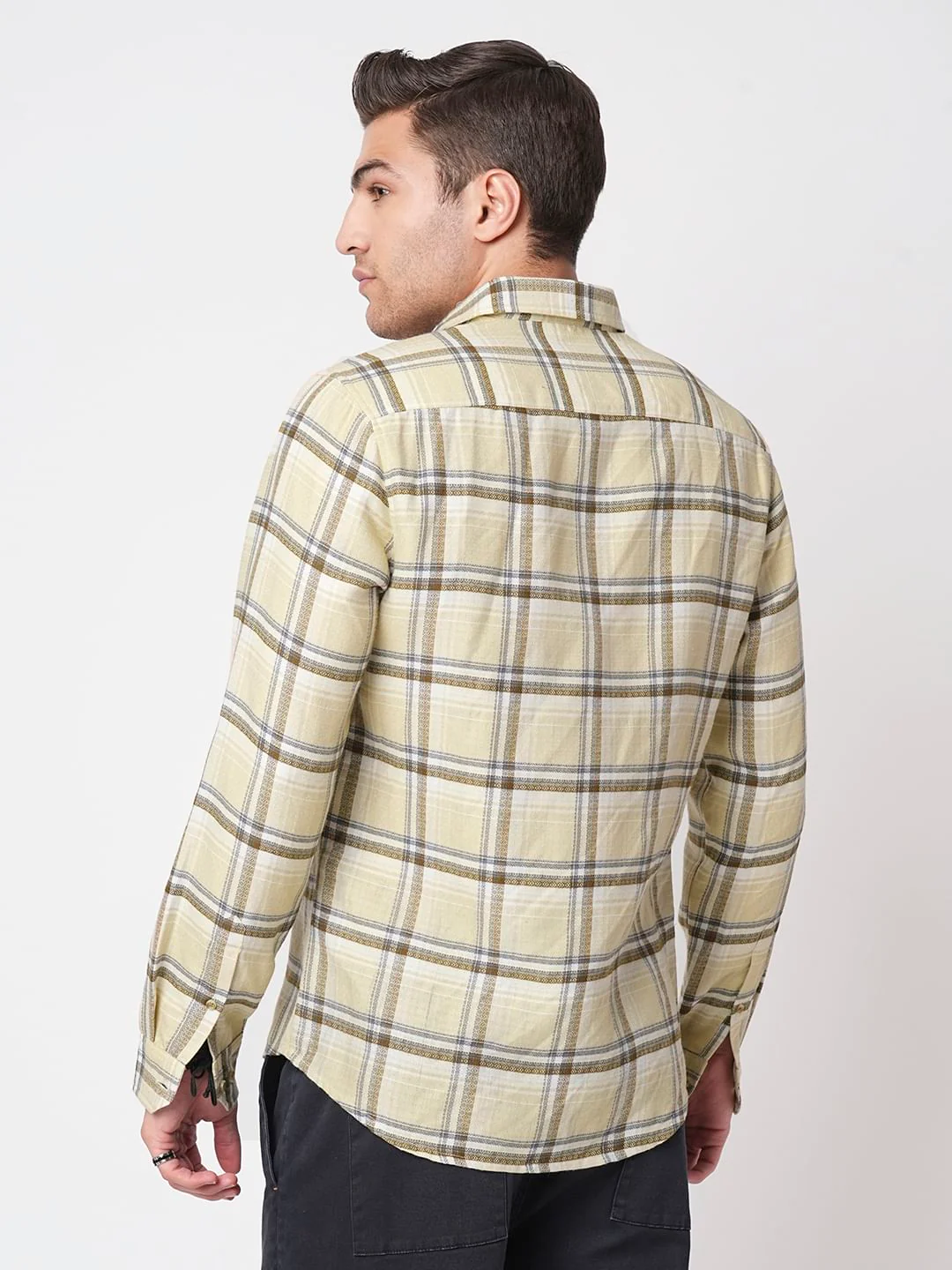 Finesse Beige Box Checks Shirt - Image 6