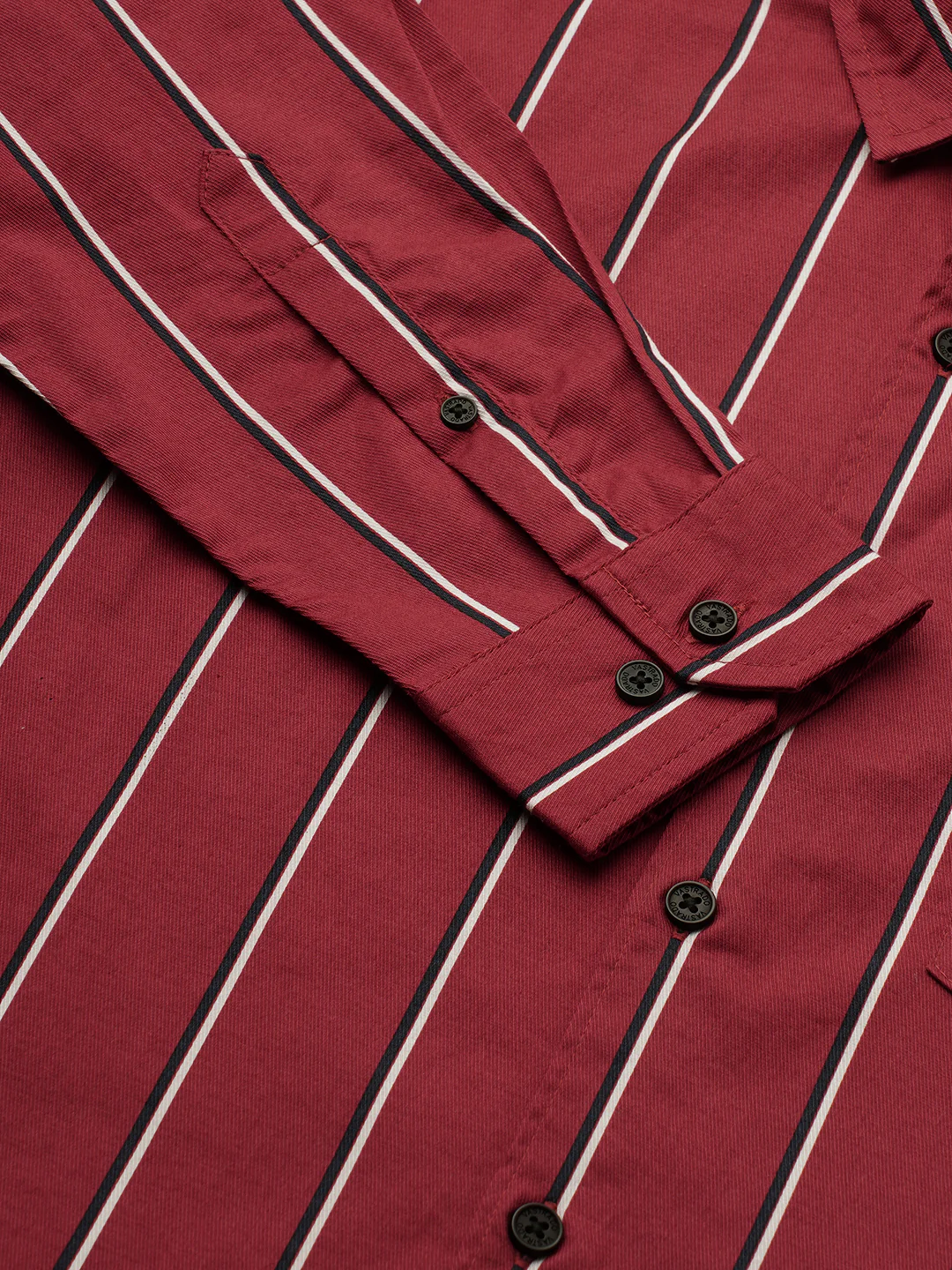 Fire Brick Red Regal Striped Shirt - Image 3