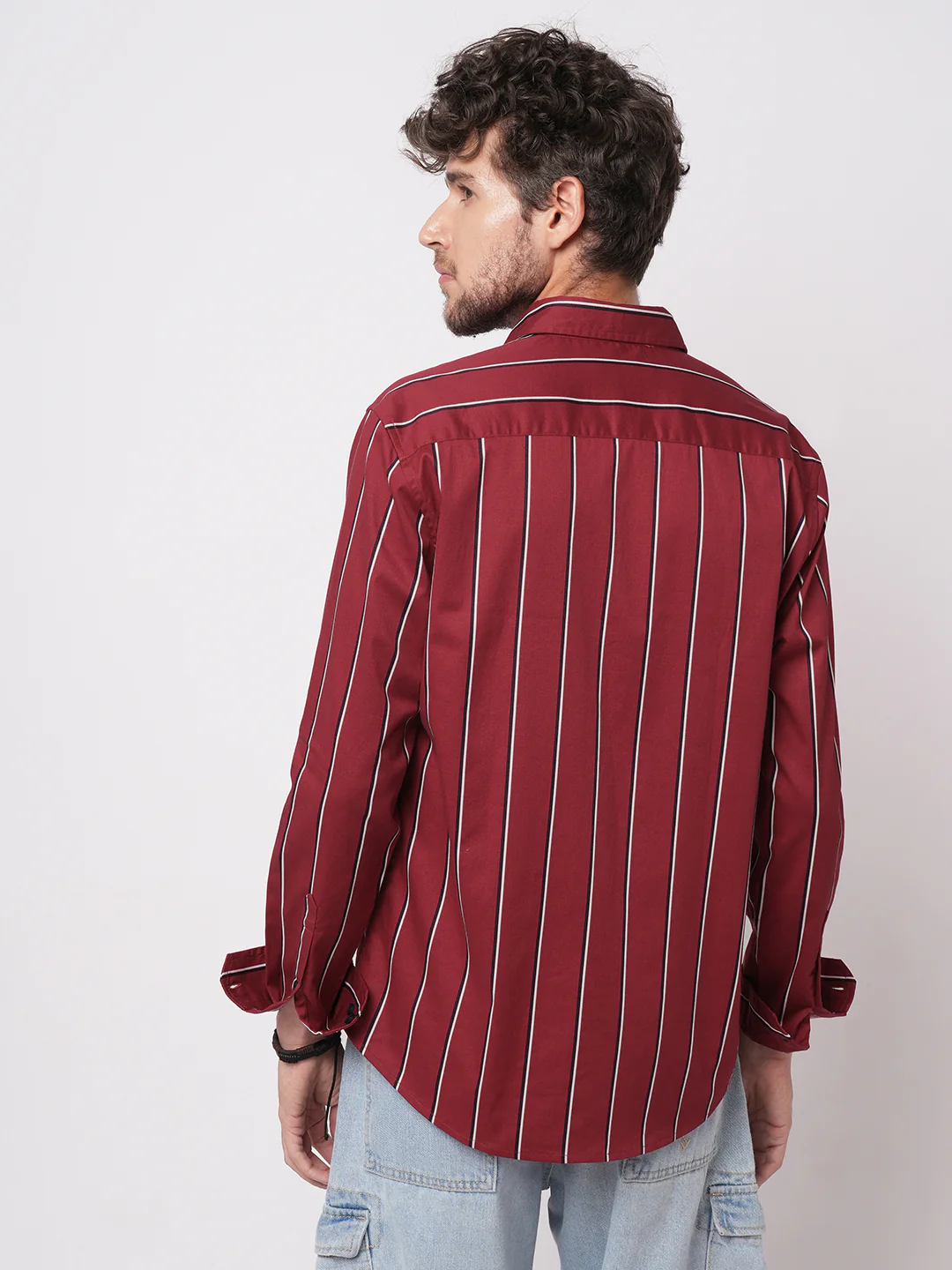 Fire Brick Red Regal Striped Shirt - Image 6