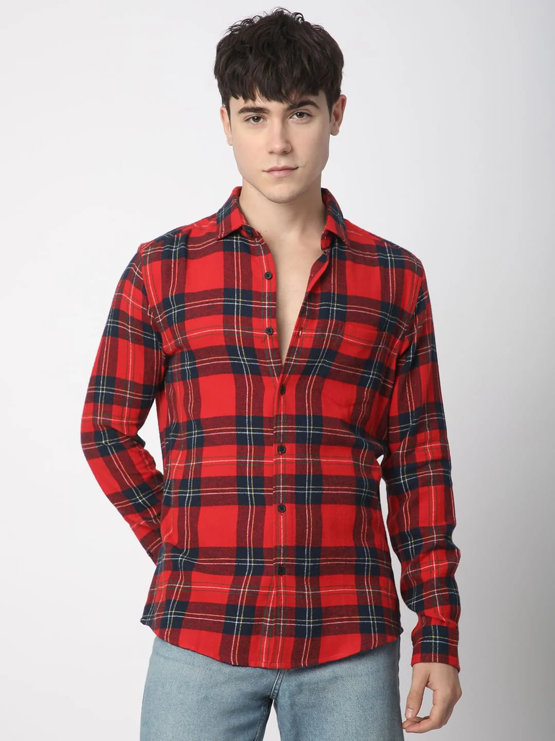 Flannel Red & Black Plaid Checks Shirt - Image 4