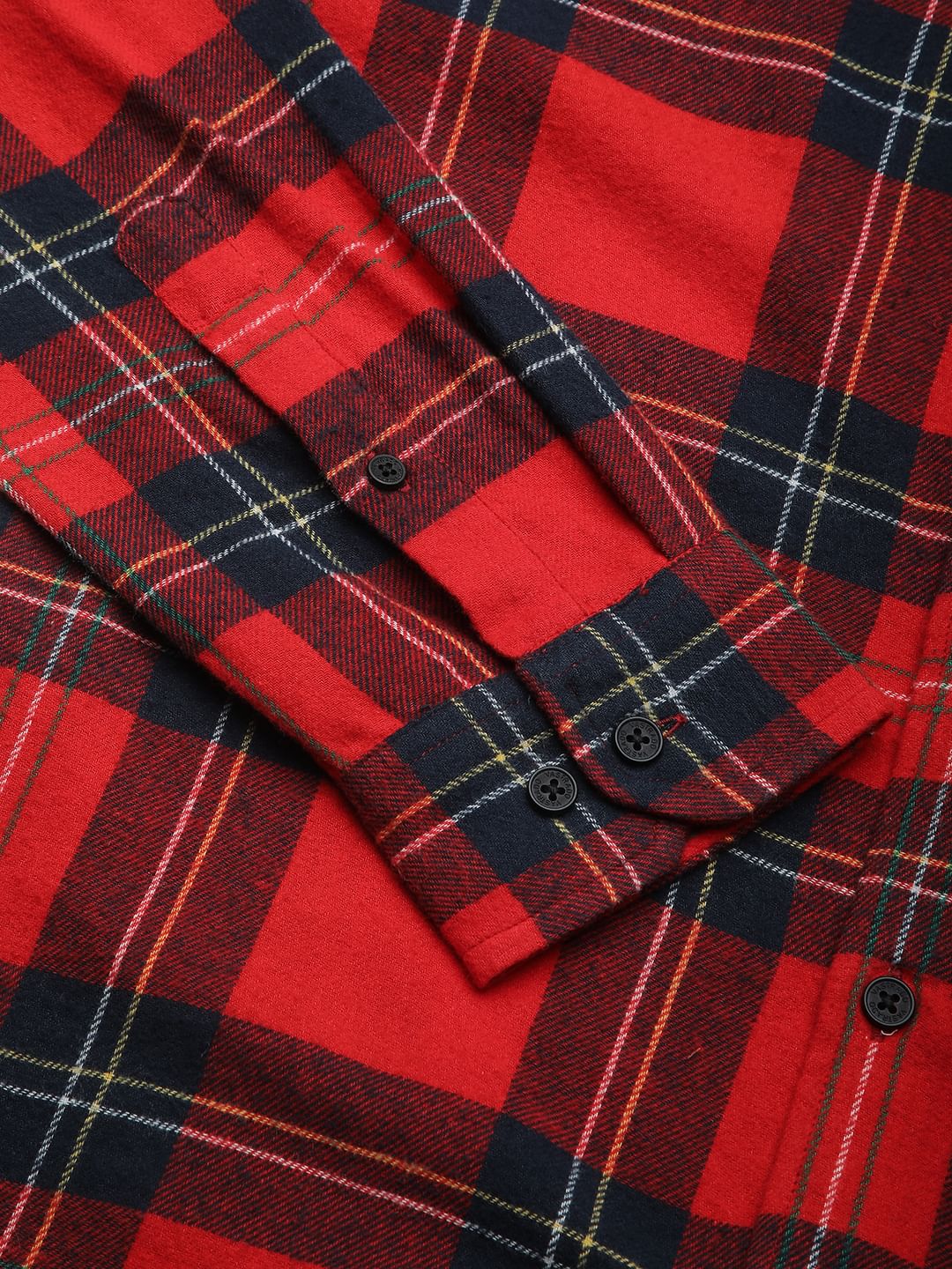 Flannel Red & Black Plaid Checks Shirt - Image 8