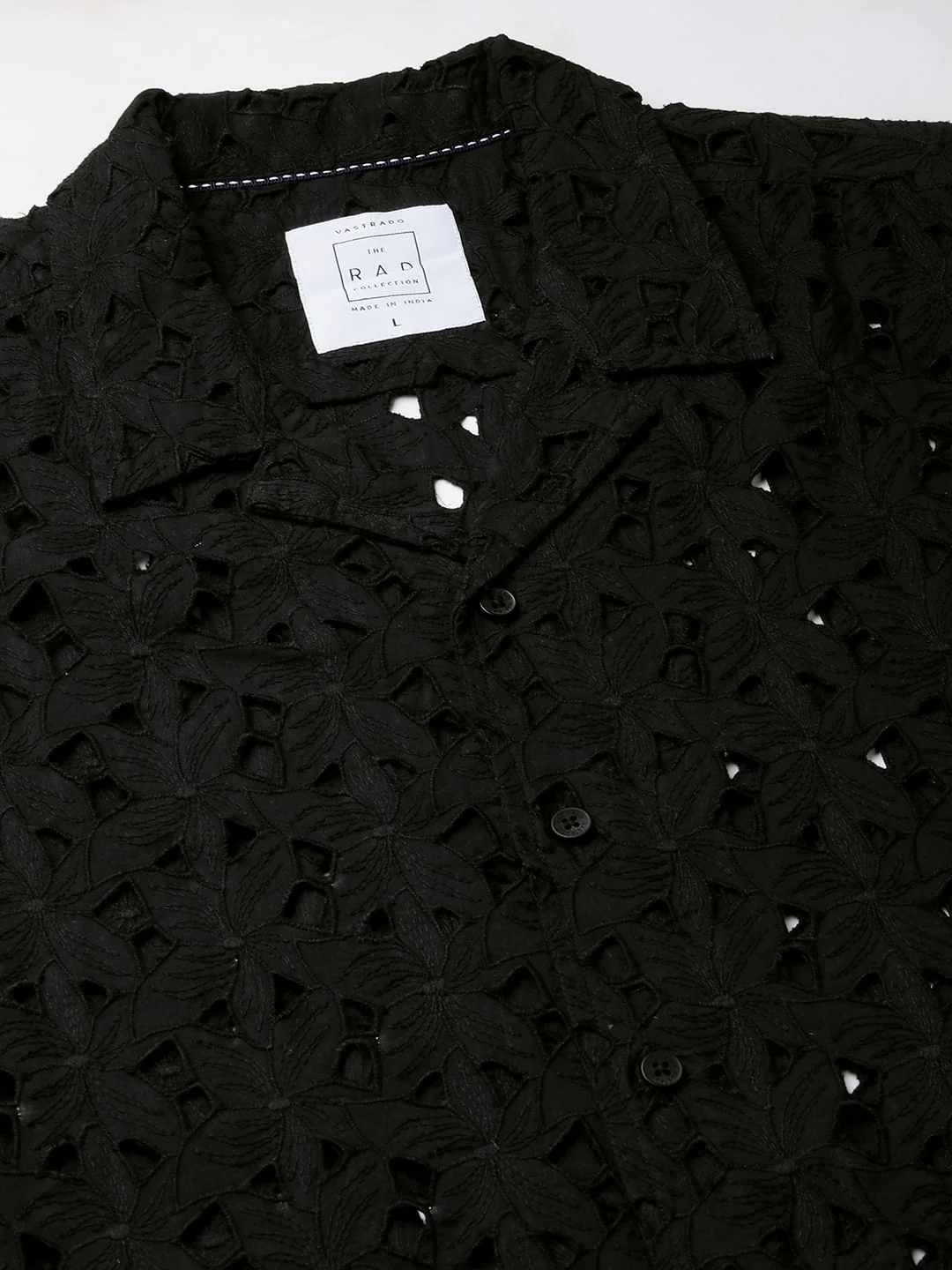 Floral Black Schiffli Oversized Shirt - Image 8