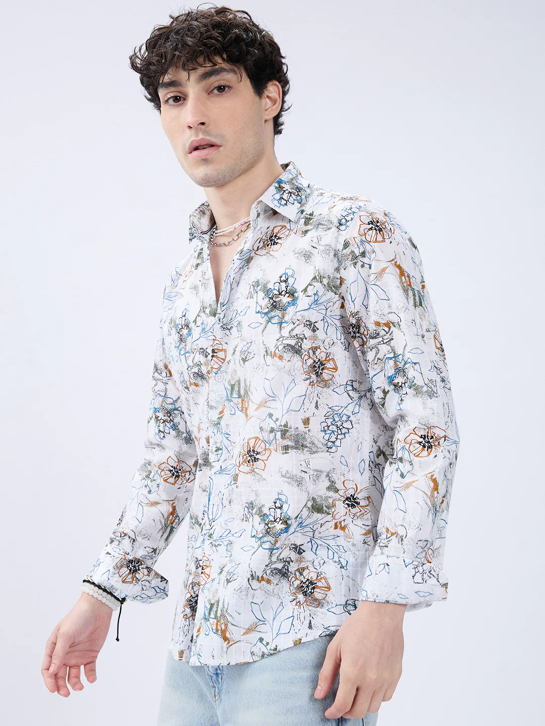Floral Rush White Checks Canvas Luxe Shirt - Image 6
