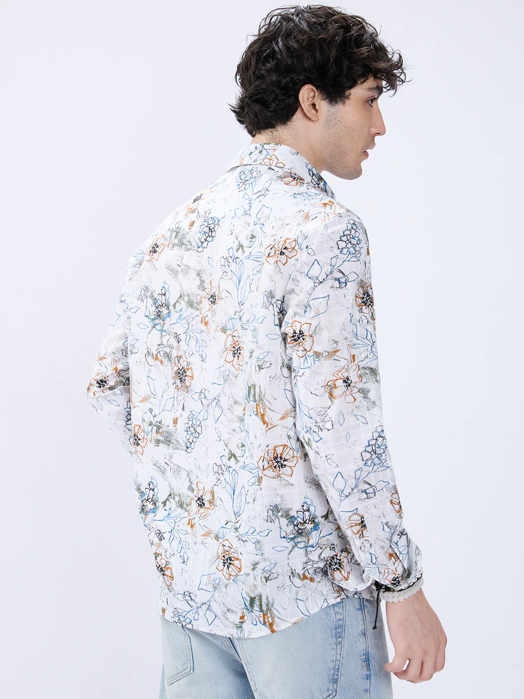 Floral Rush White Checks Canvas Luxe Shirt - Image 7