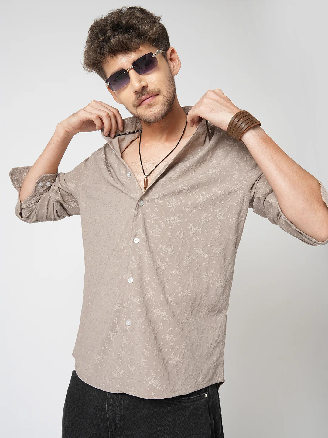 Floral Sand Luxe Weave Shirt - Image 4