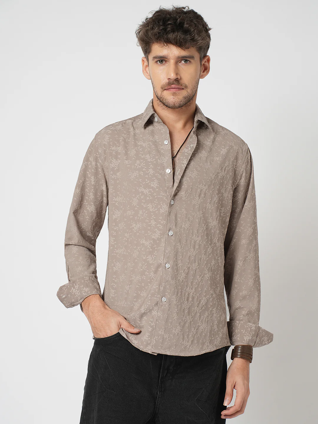 Floral Sand Luxe Weave Shirt - Image 5