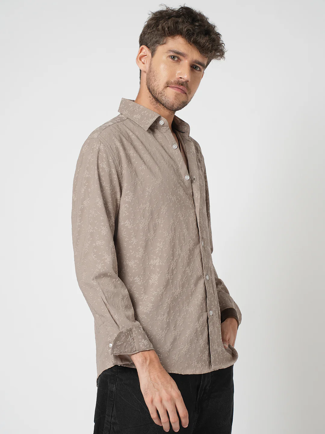 Floral Sand Luxe Weave Shirt - Image 6
