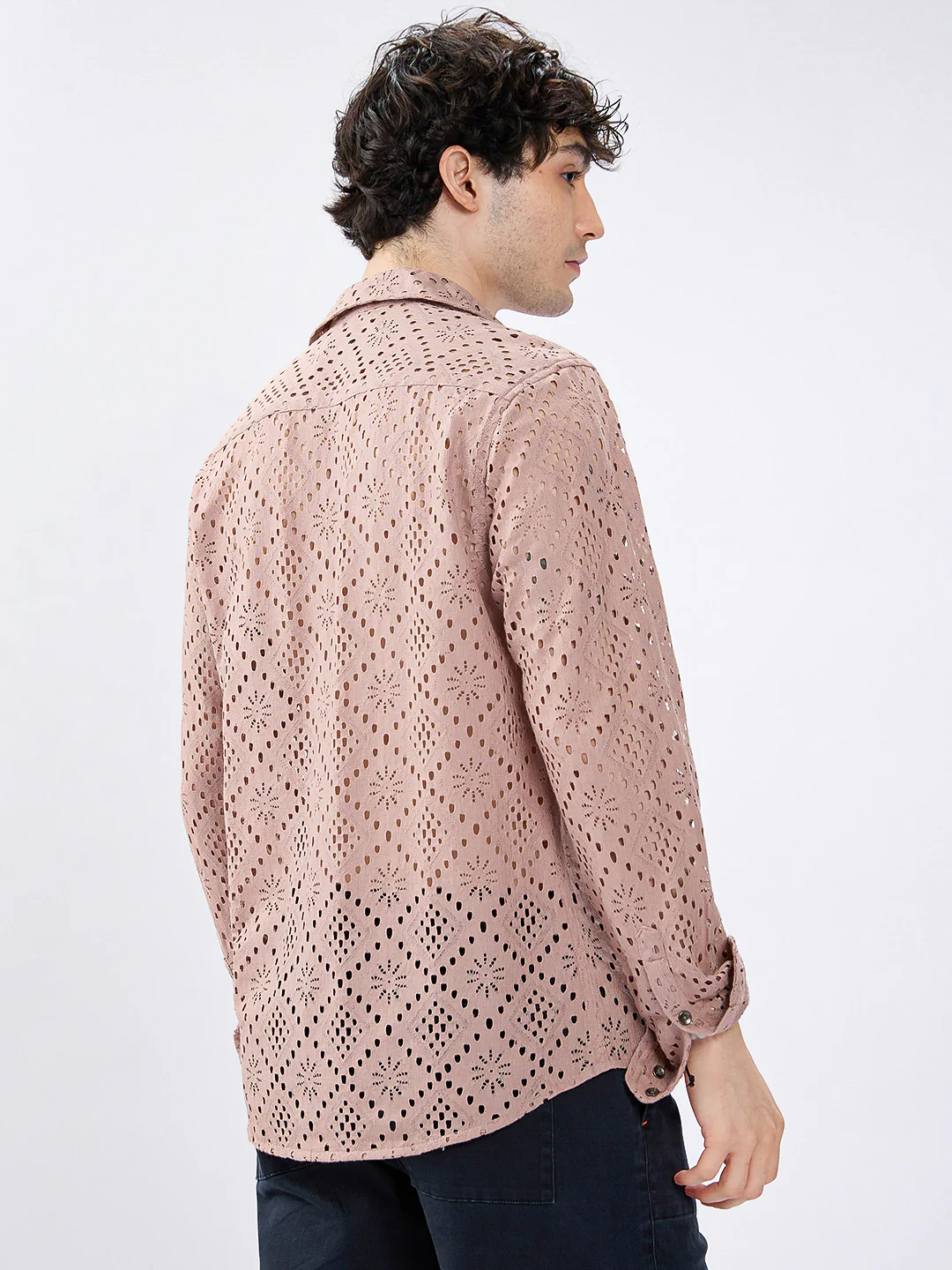 Fawn Beige Diamond Lacecarved Posh Shirt - Image 7
