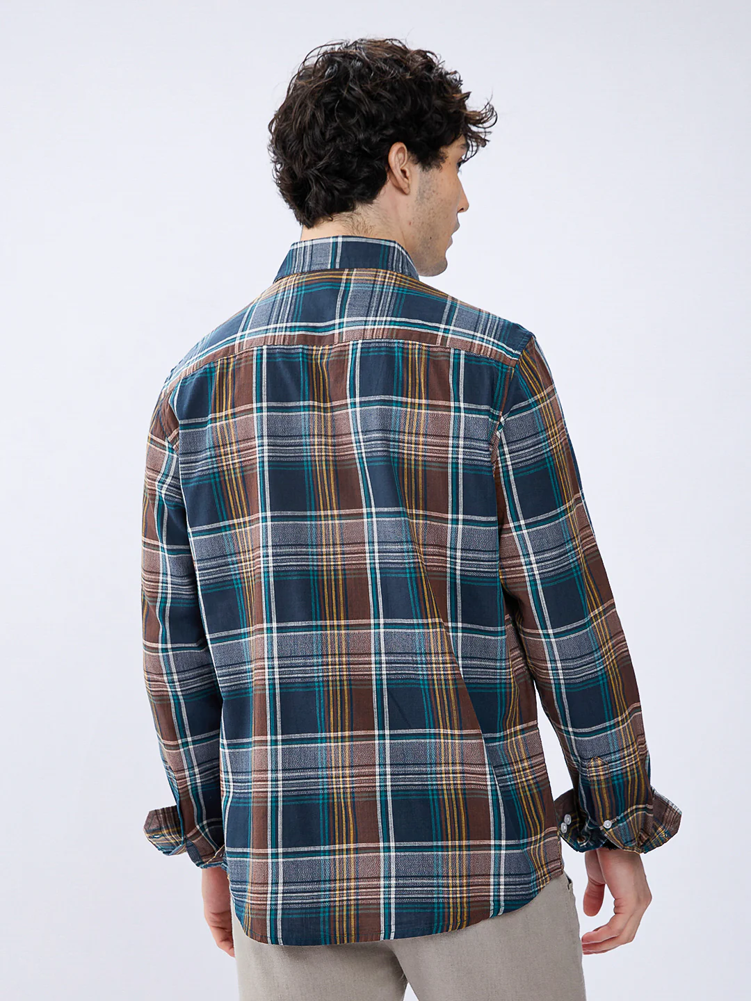 Forest Brown Multitone Heritage Checks Shirt - Image 6