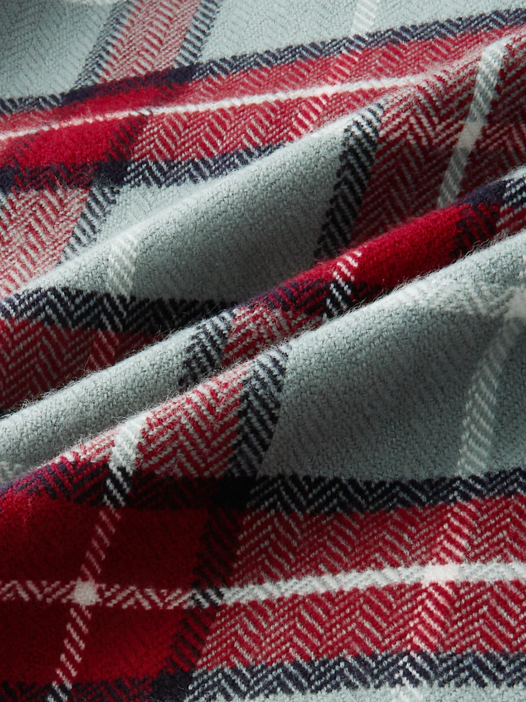 Forest Mist Rust Checks Boxy Fit Cropped Flannel Shirt - Image 9
