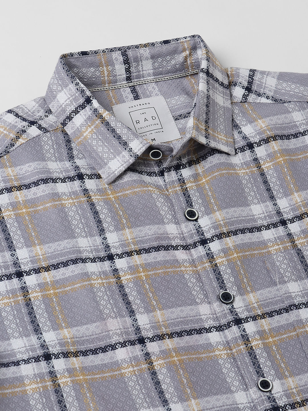 Fossil Grey Jacquard Checkered Shirt - Image 3