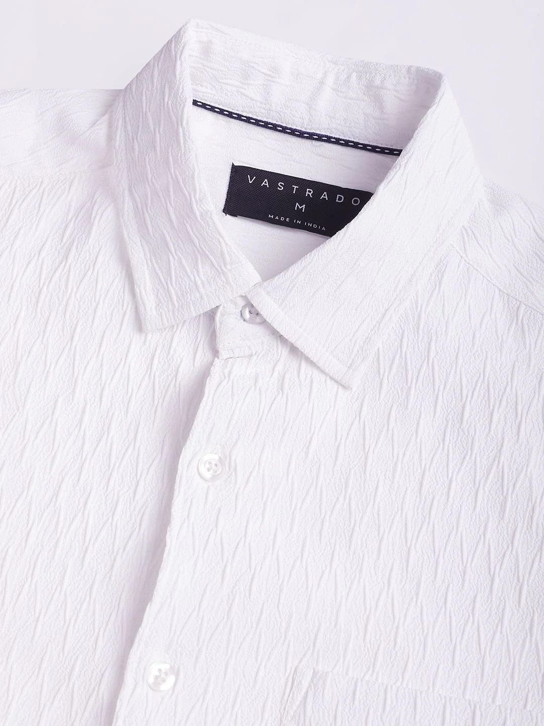 Frost White Crinkled Textured Shirt - Image 4