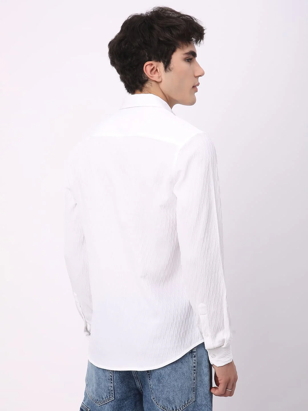 Frost White Crinkled Textured Shirt - Image 7