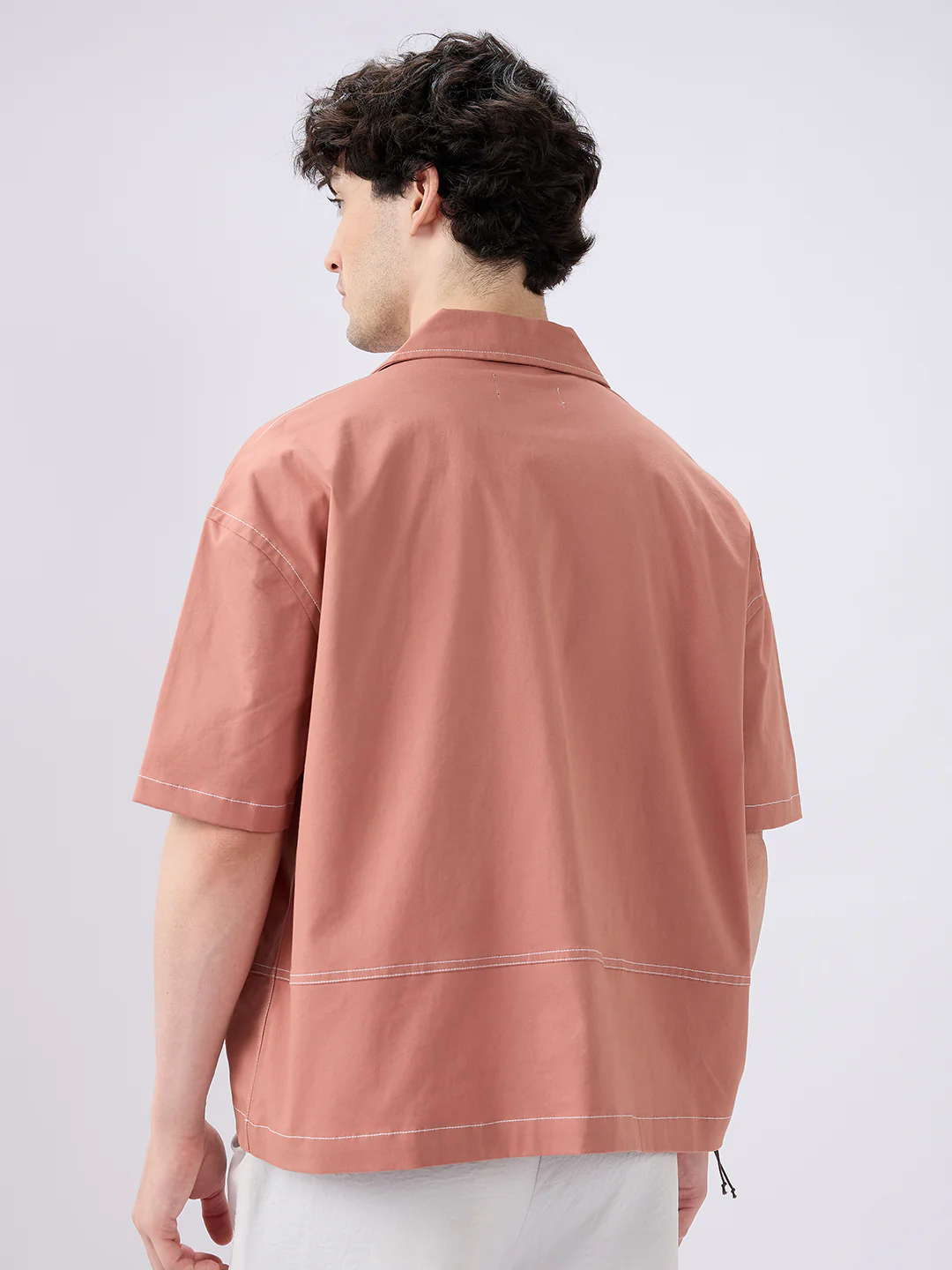 Georgia Peach Twin Pocket Oversized Crop Shirt - Image 5