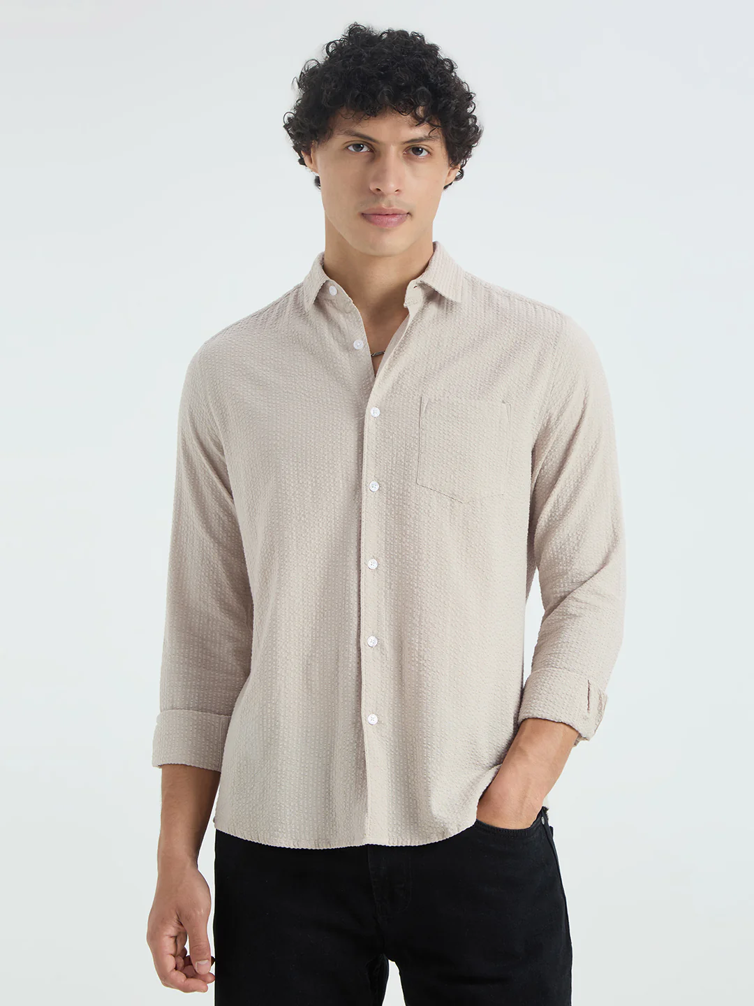 Glacier Grey Seersucker Shirt - Image 4