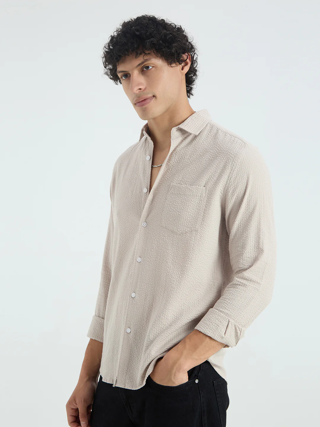 Glacier Grey Seersucker Shirt - Image 5