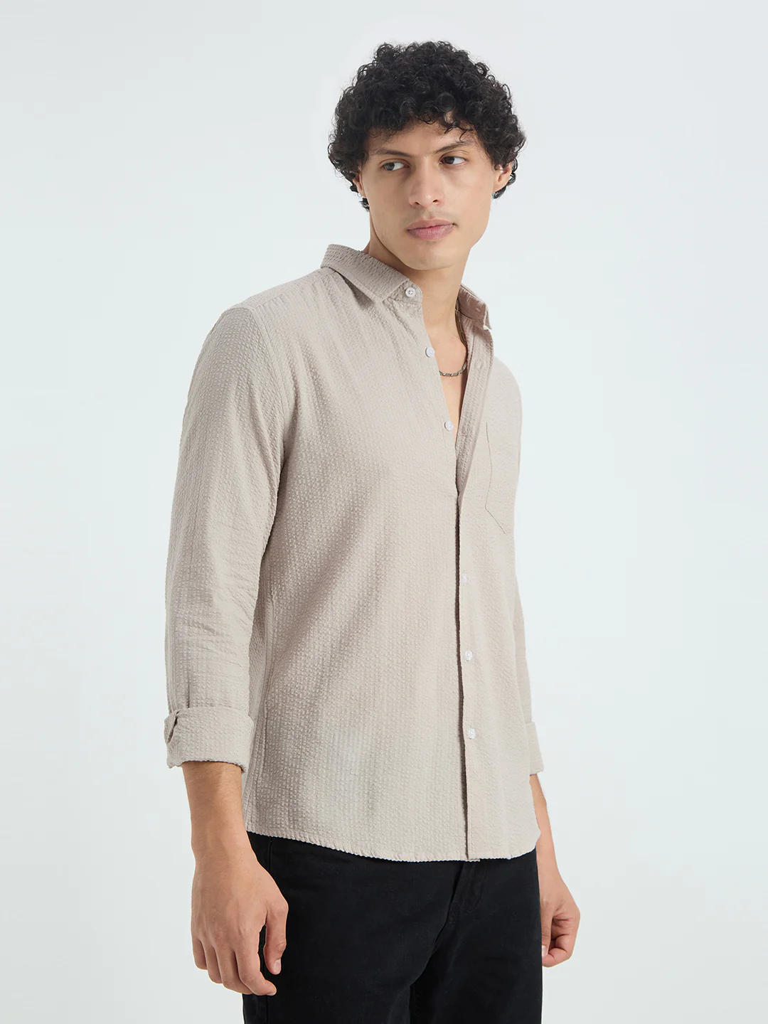Glacier Grey Seersucker Shirt - Image 6