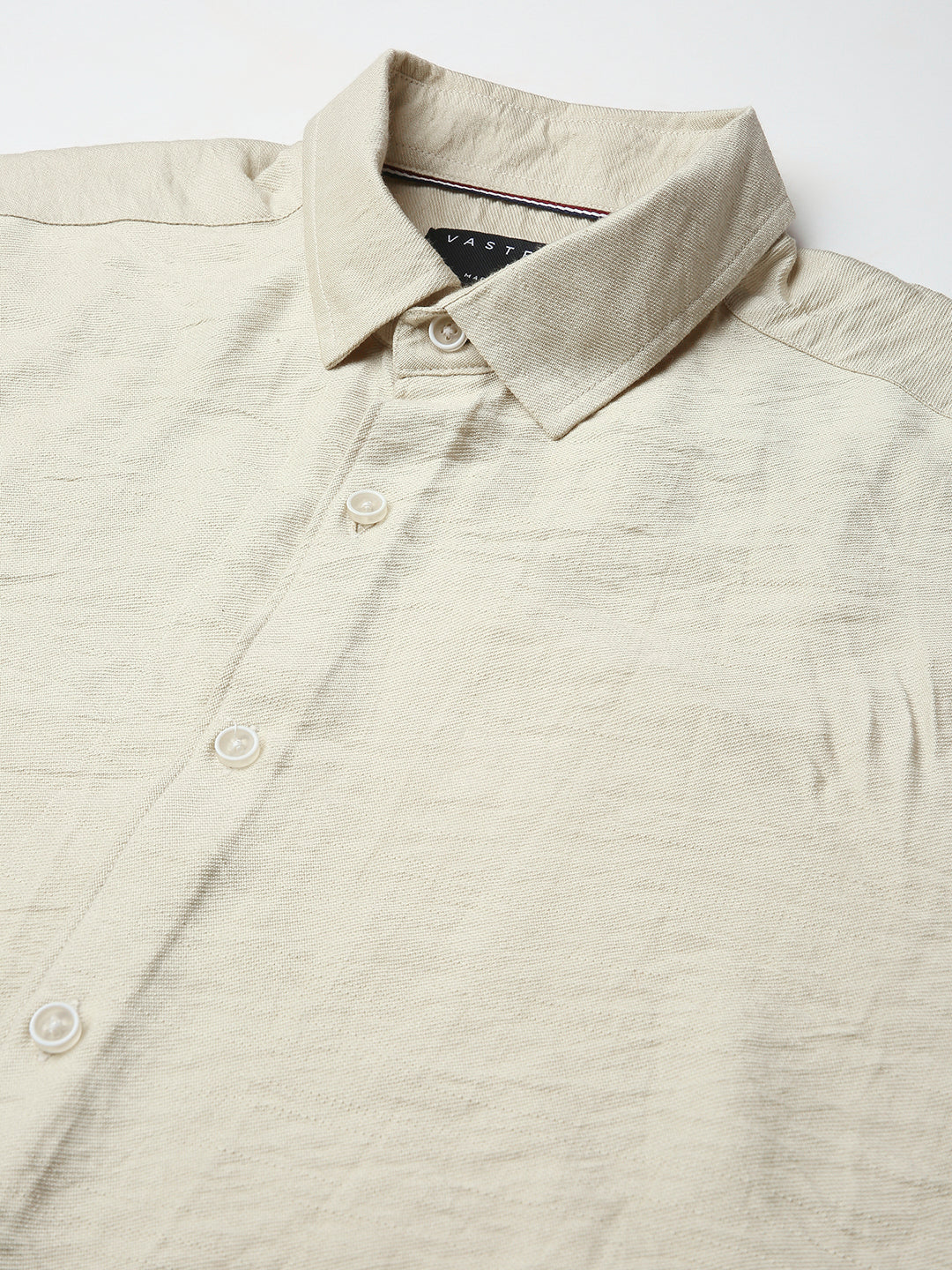 Golden Beige Lightweight Crinkled Shirt - Image 3